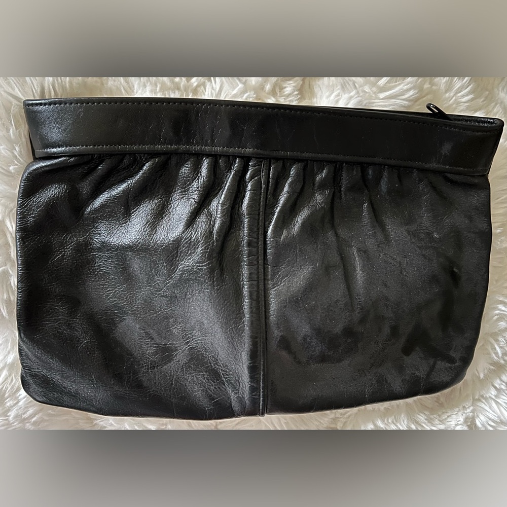 Vintage Antonia Black Leather Clutch